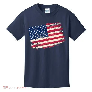 Distressed American US Flag Kids T-Shirt