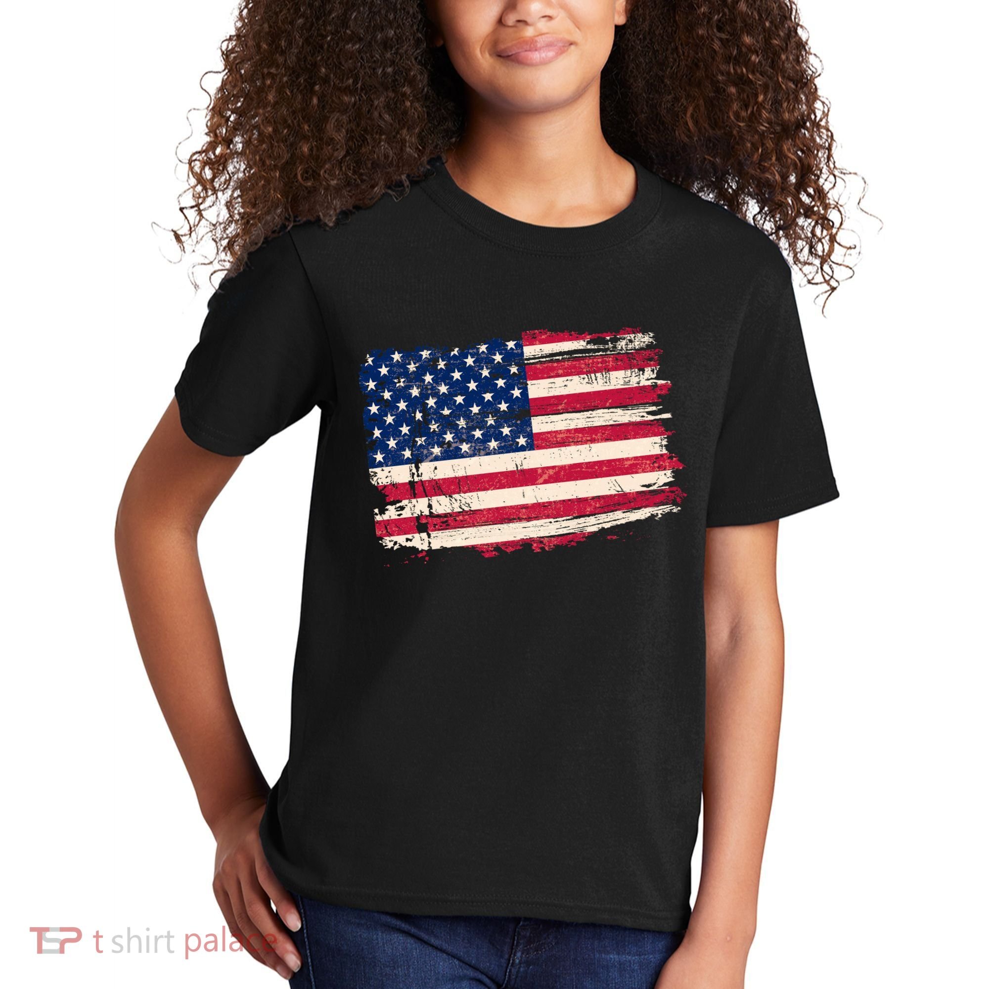 Distressed American US Flag Kids T-Shirt
