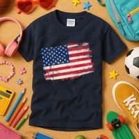 Distressed American US Flag Kids T-Shirt thumb 3