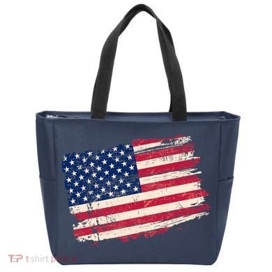 Distressed American US Flag Tote Bag