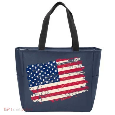 Distressed American US Flag Tote Bag