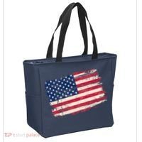 Distressed American US Flag Tote Bag thumb 2