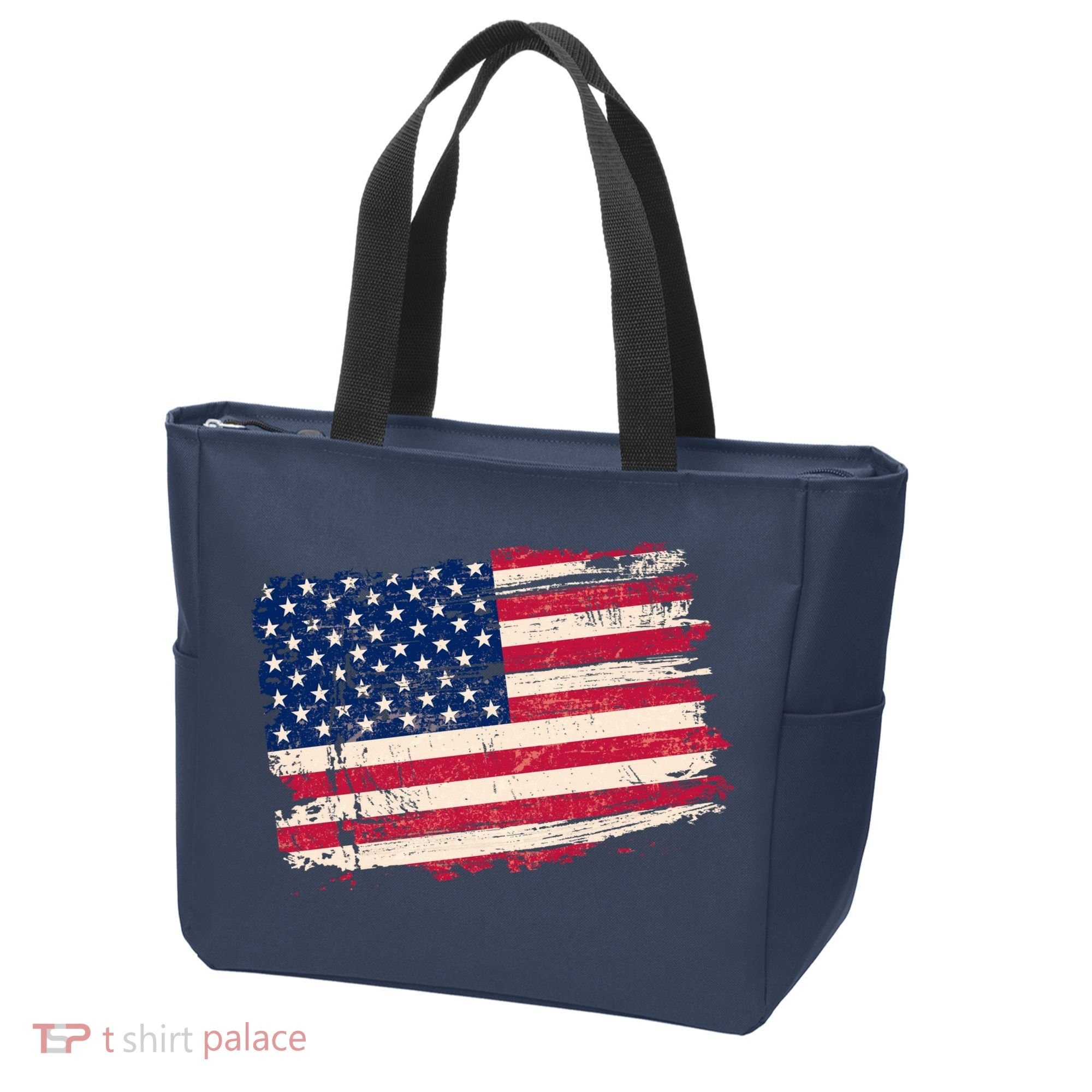 Distressed American US Flag Tote Bag