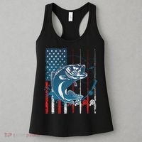 Distressed American USA Flag Bass Fishing Women's Tank Top thumb 3
