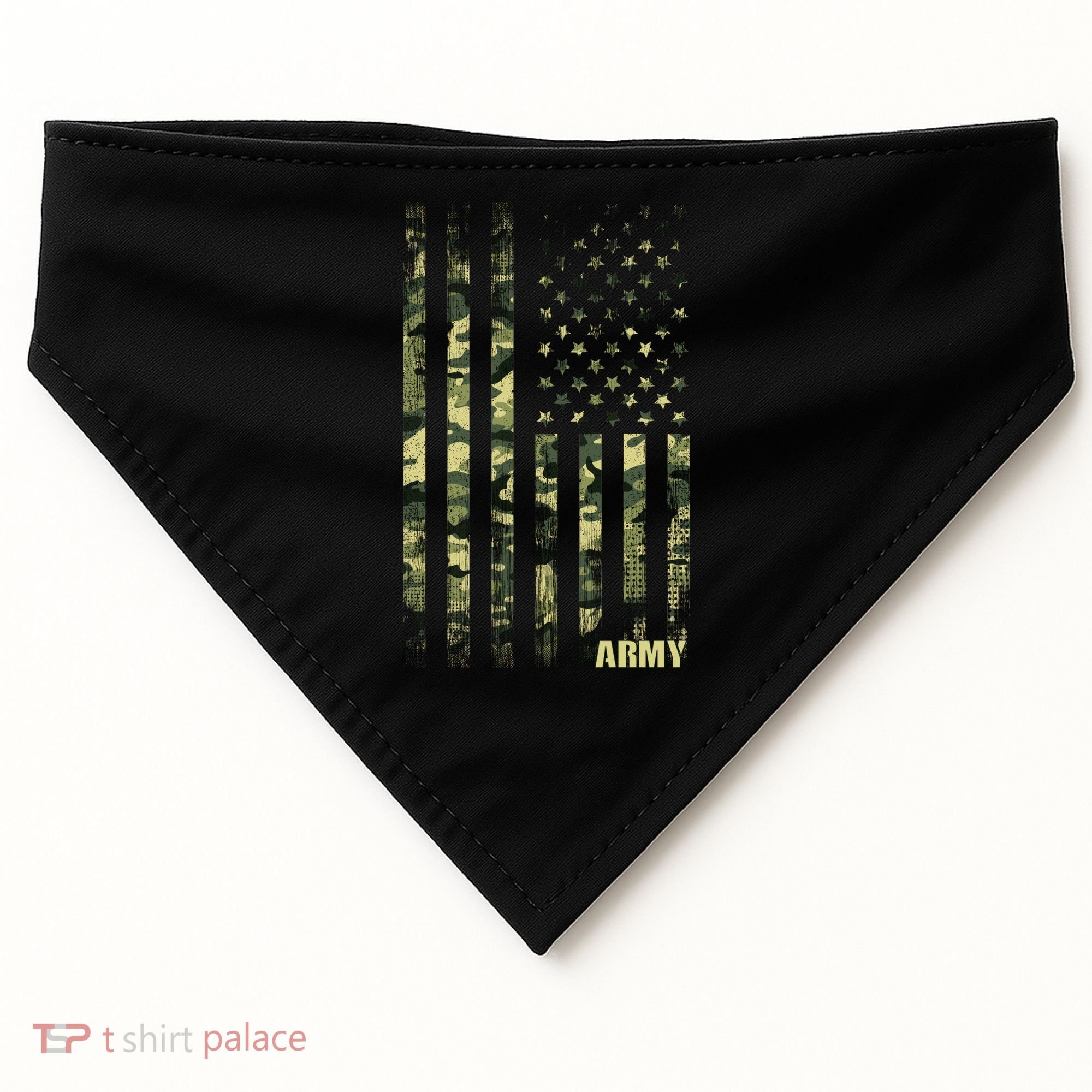 Distressed Army USA Flag USA-Made Doggie Bandana