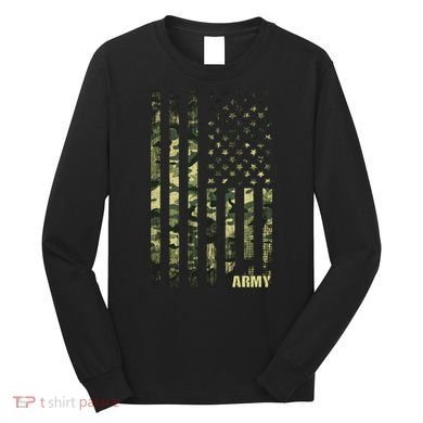 Distressed Army USA Flag Long Sleeve Shirt