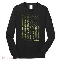 Distressed Army USA Flag Long Sleeve Shirt thumb 0
