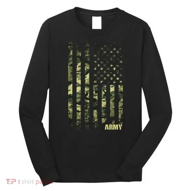 Distressed Army USA Flag Long Sleeve Shirt