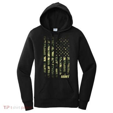 Distressed Army USA Flag Women's Hoodie