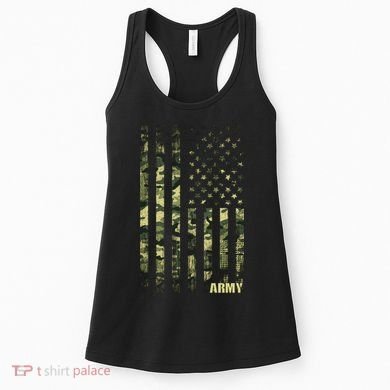 Distressed Army USA Flag Women's Tank Top