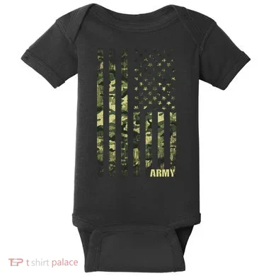 Distressed Army USA Flag Baby Bodysuit