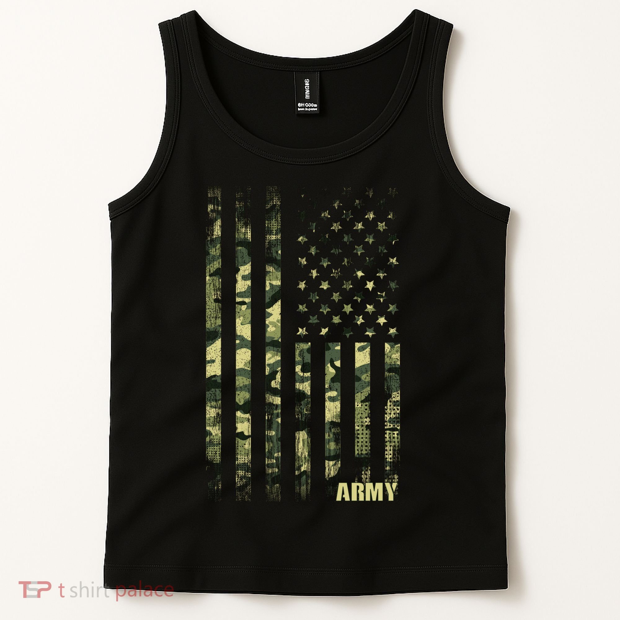 Distressed Army USA Flag Tank Top