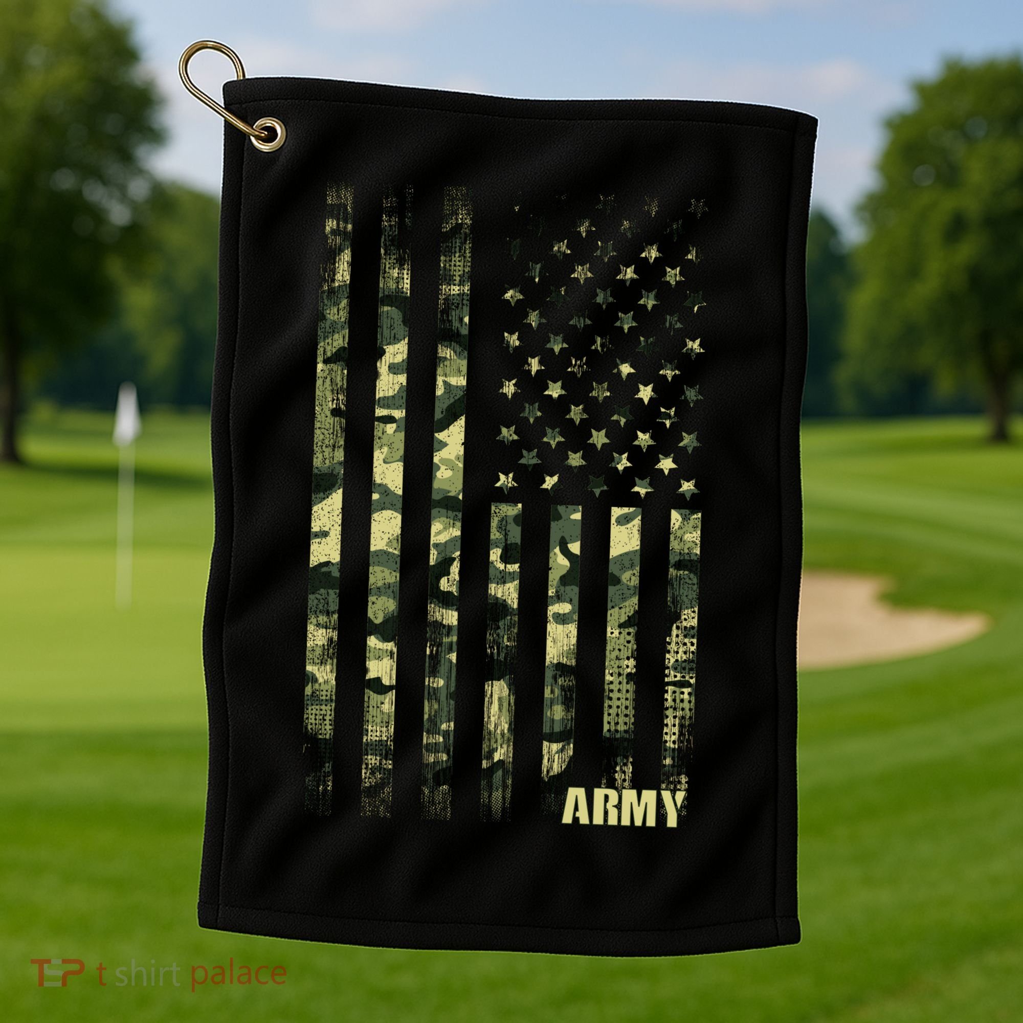 Distressed Army USA Flag Golf Towel