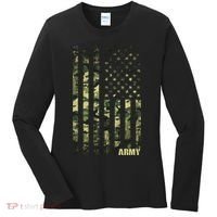 Distressed Army USA Flag Women's Long Sleeve Shirt thumb 0