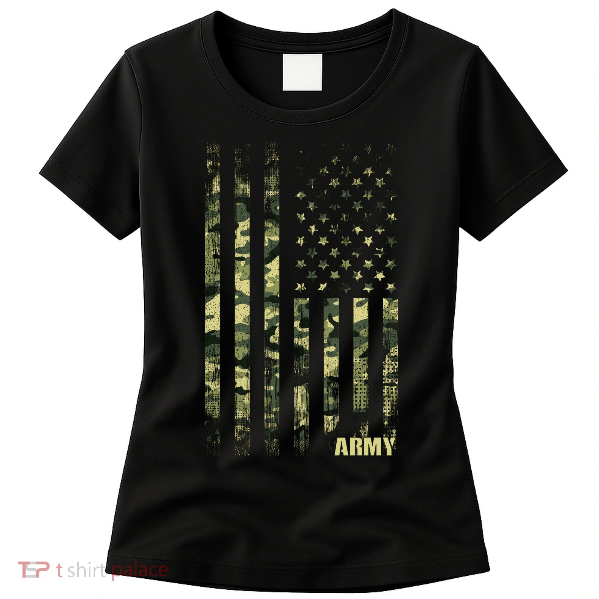 Distressed Army USA Flag Women's T-Shirt