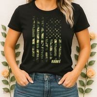 Distressed Army USA Flag Women's T-Shirt thumb 2