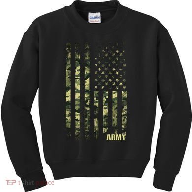 Distressed Army USA Flag Kids Sweatshirt
