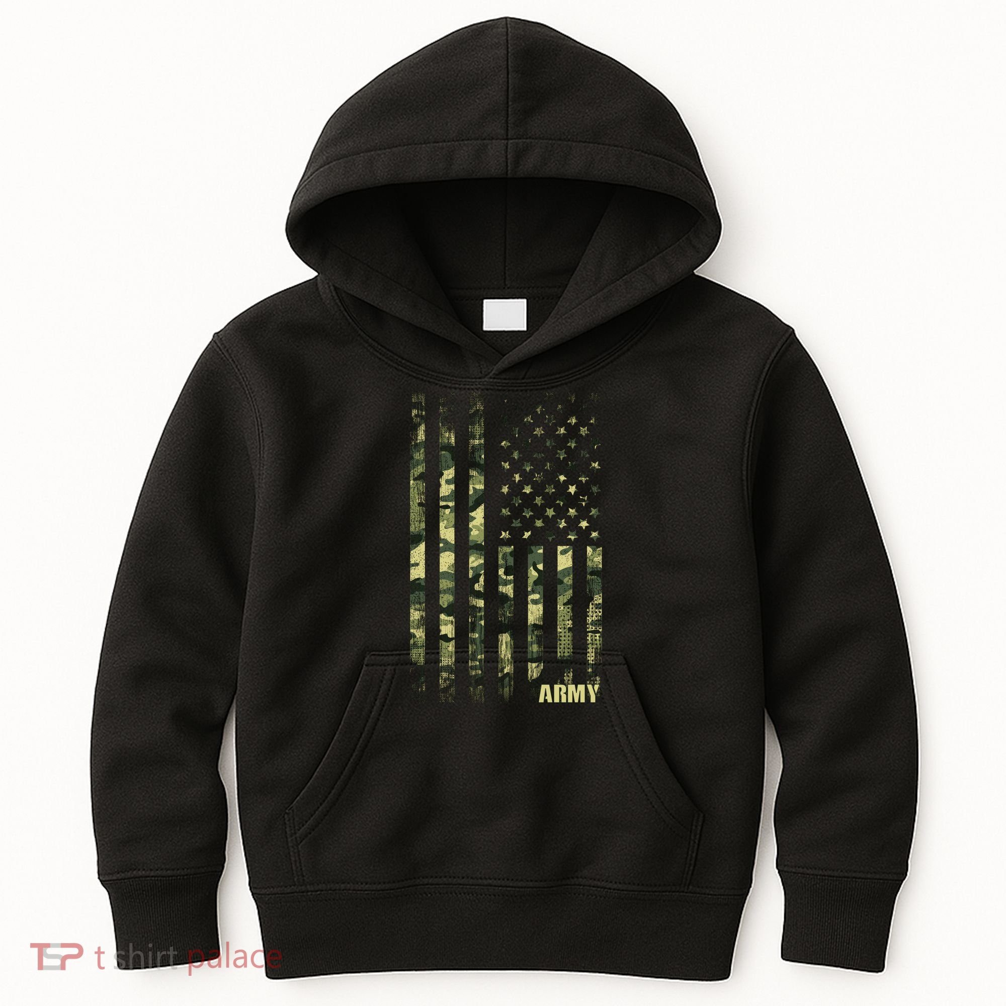 Distressed Army USA Flag Kids Hoodie