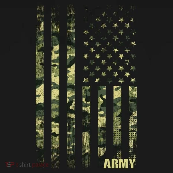 Distressed Army USA Flag Kids Long Sleeve Shirt