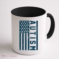 Distressed Autism Flag Coffee Mug thumb 1