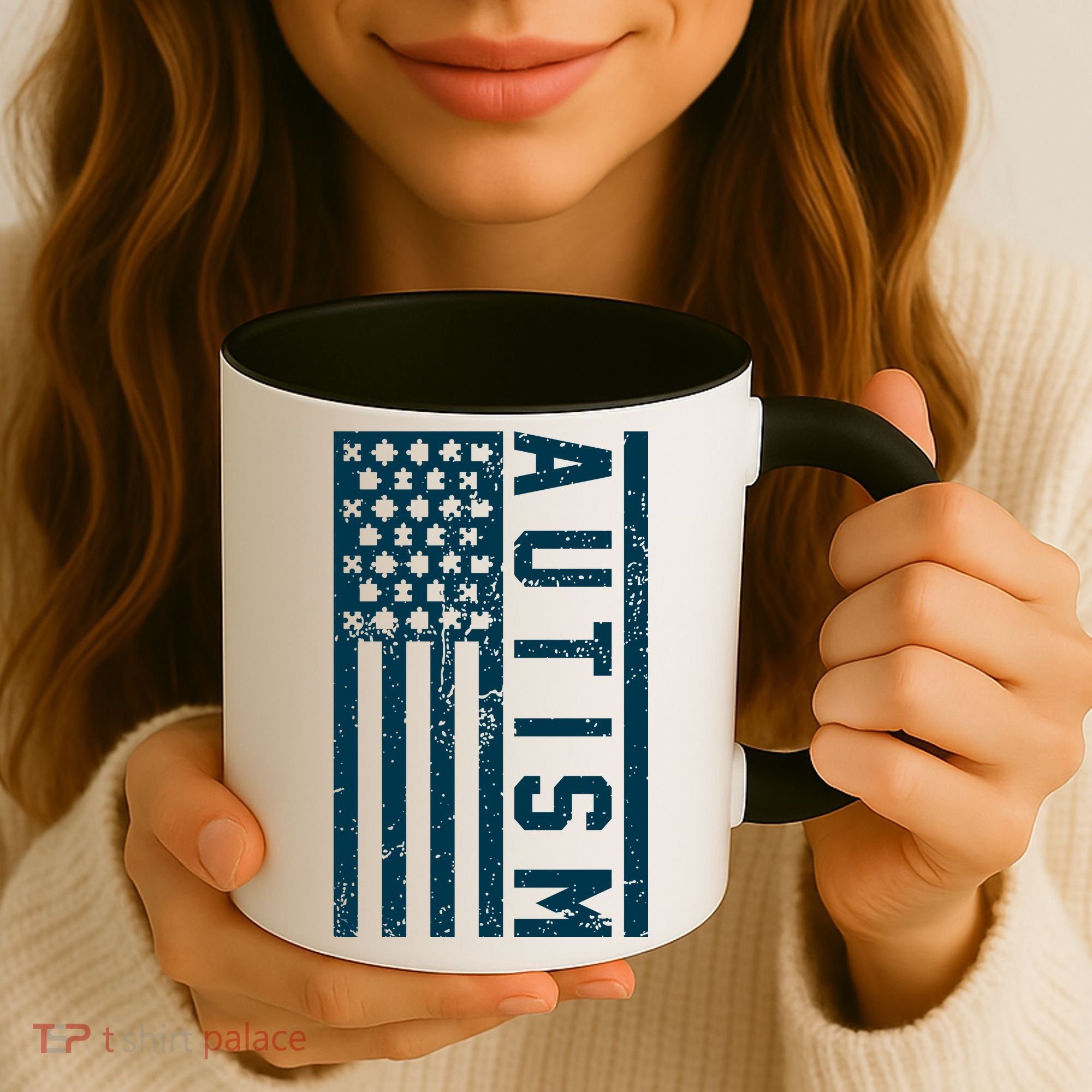 Distressed Autism Flag Coffee Mug