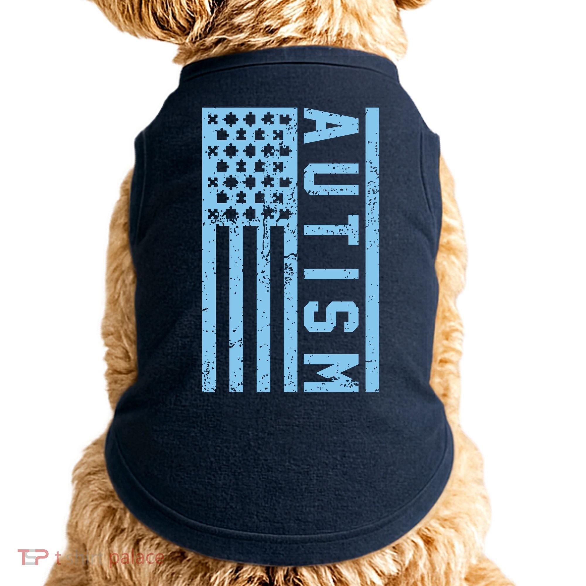 Distressed Autism Flag Doggie Tank