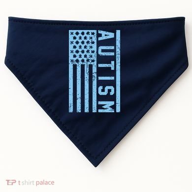 Distressed Autism Flag USA-Made Doggie Bandana