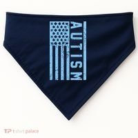 Distressed Autism Flag USA-Made Doggie Bandana thumb 0