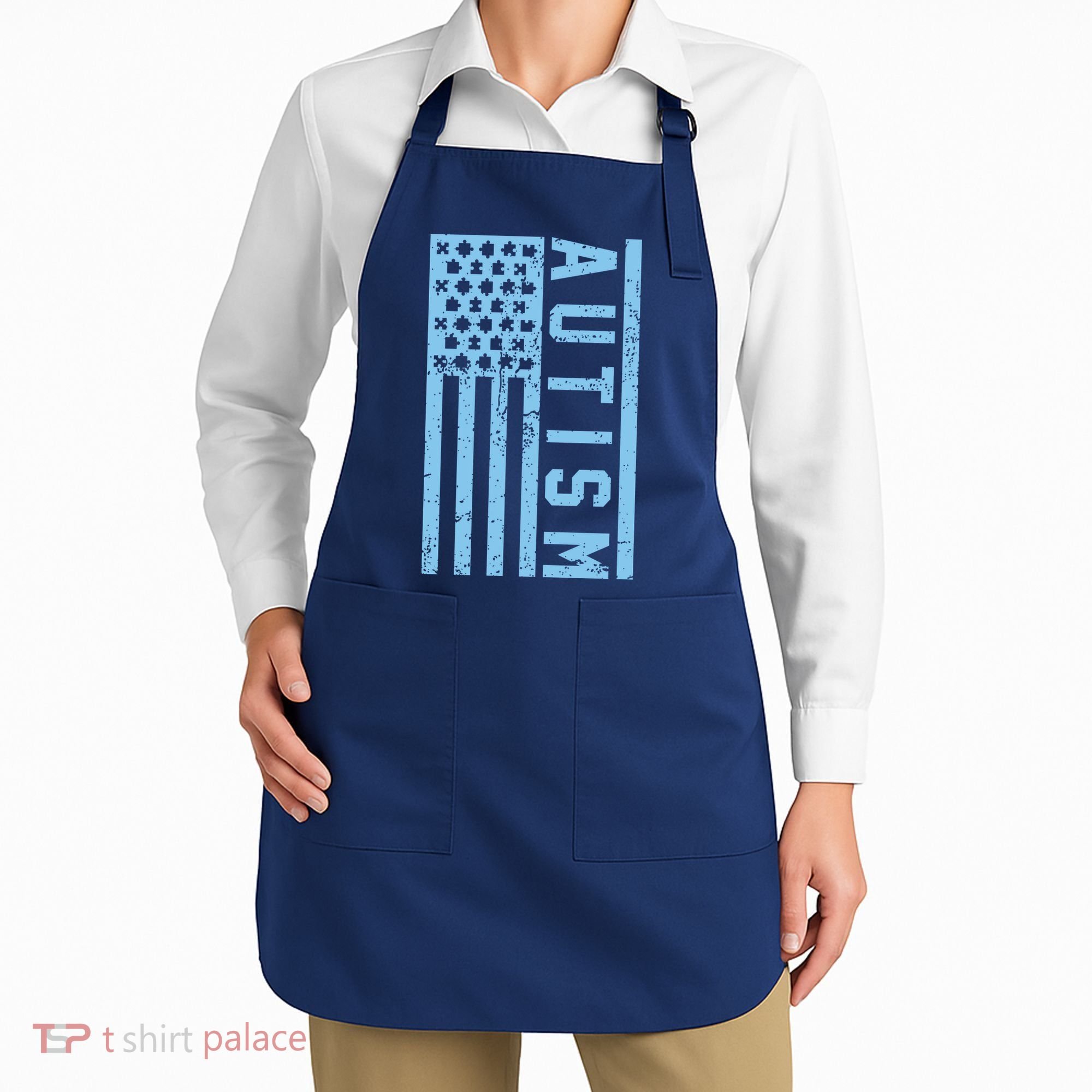 Distressed Autism Flag Apron