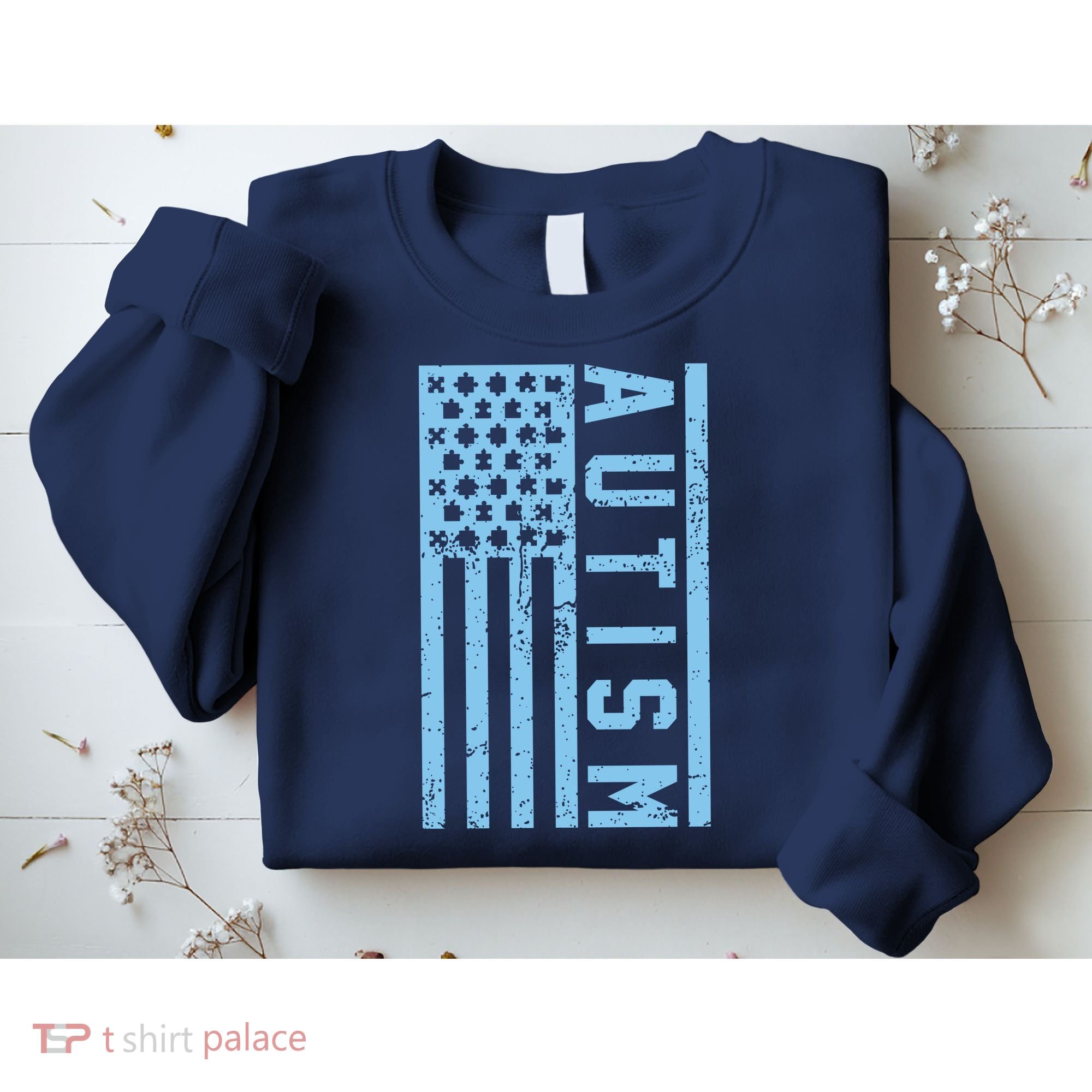 Distressed Autism Flag Sweatshirt