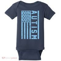 Distressed Autism Flag Baby Bodysuit thumb 0