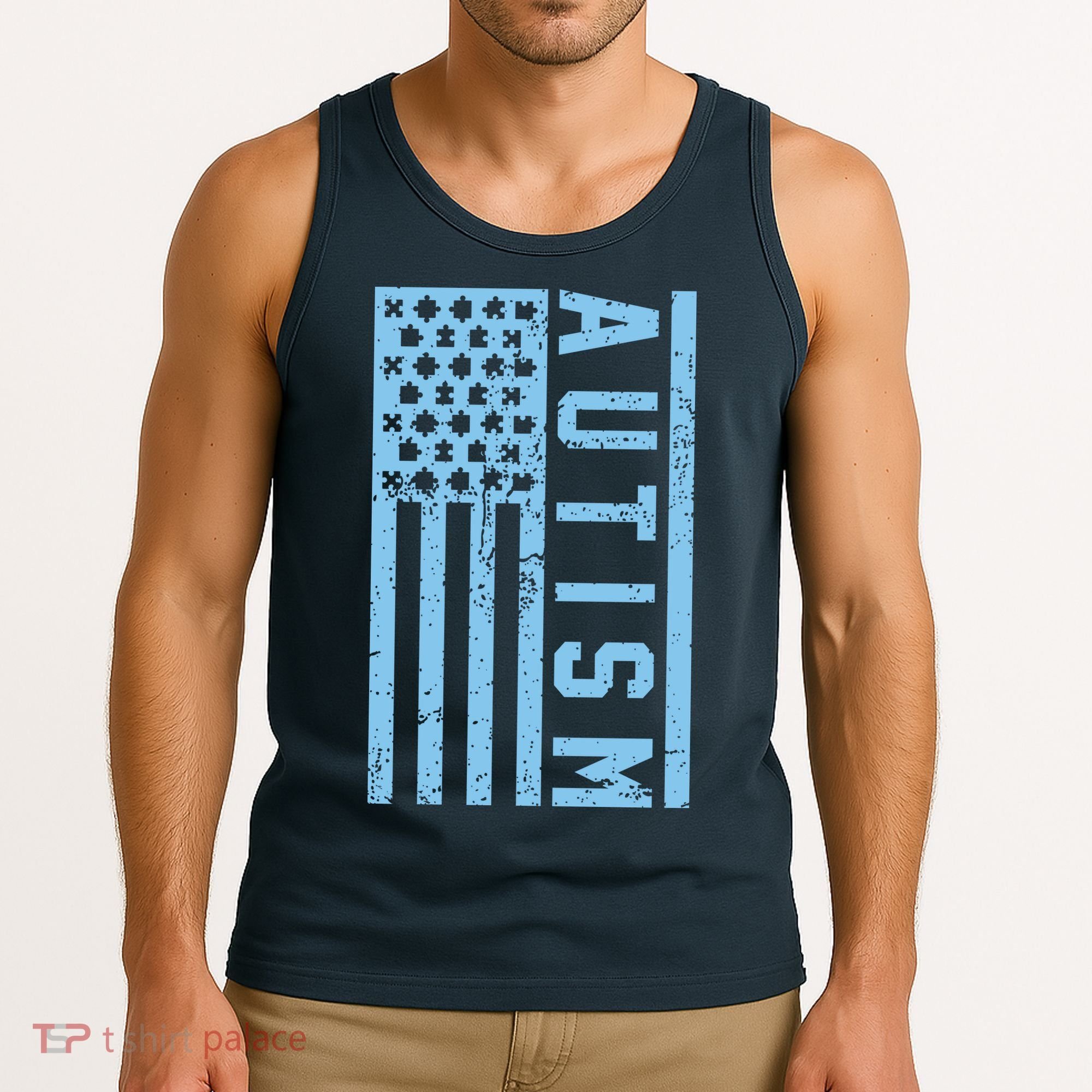 Distressed Autism Flag Tank Top