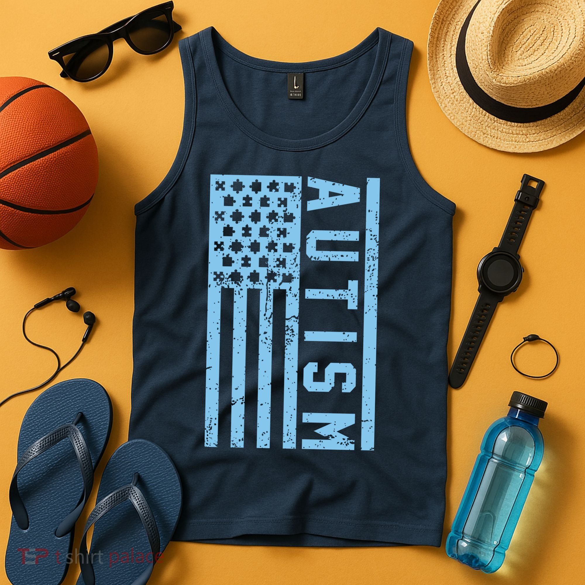 Distressed Autism Flag Tank Top