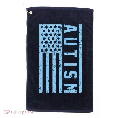 Distressed Autism Flag Golf Towel
