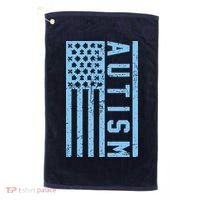 Distressed Autism Flag Golf Towel thumb 0