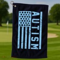 Distressed Autism Flag Golf Towel thumb 1