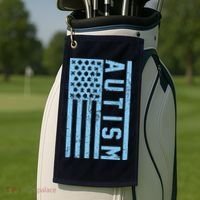Distressed Autism Flag Golf Towel thumb 2