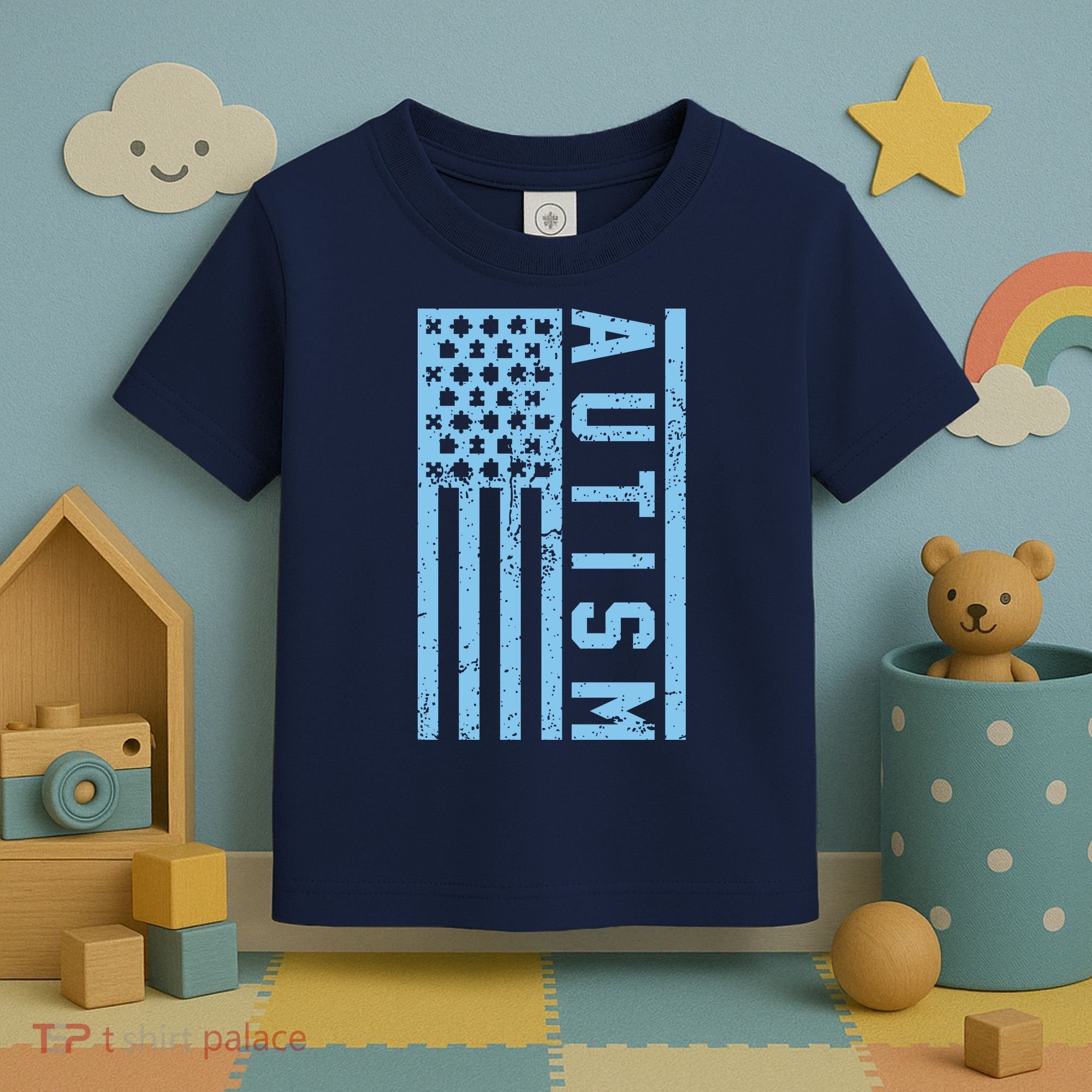 Distressed Autism Flag Toddler T-Shirt