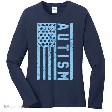 Distressed Autism Flag Women's Long Sleeve Shirt