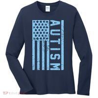 Distressed Autism Flag Women's Long Sleeve Shirt thumb 0