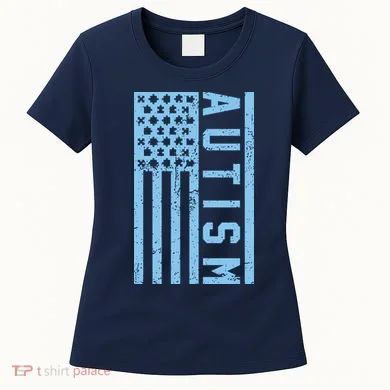 Distressed Autism Flag Women's T-Shirt