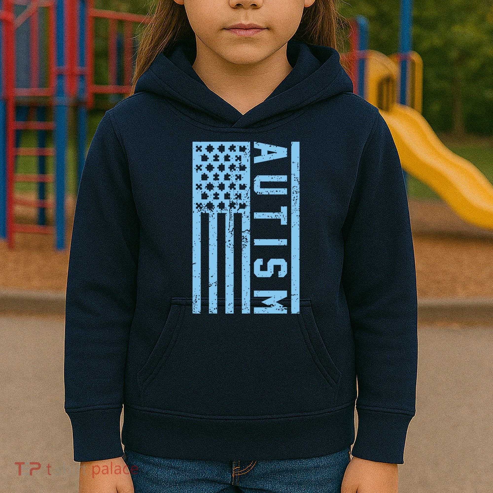 Distressed Autism Flag Kids Hoodie