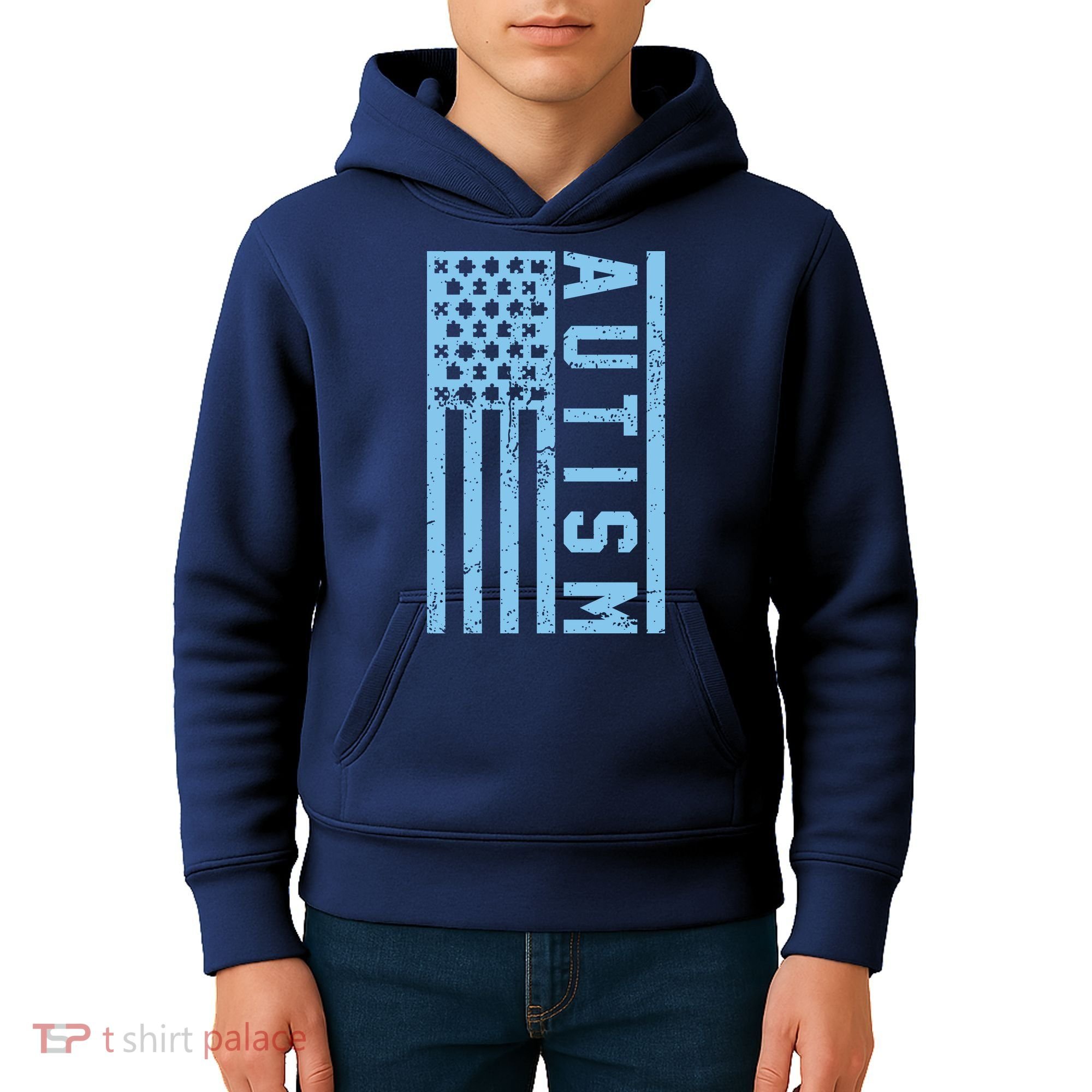 Distressed Autism Flag Kids Hoodie
