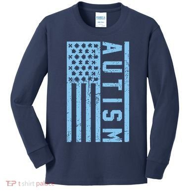 Distressed Autism Flag Kids Long Sleeve Shirt