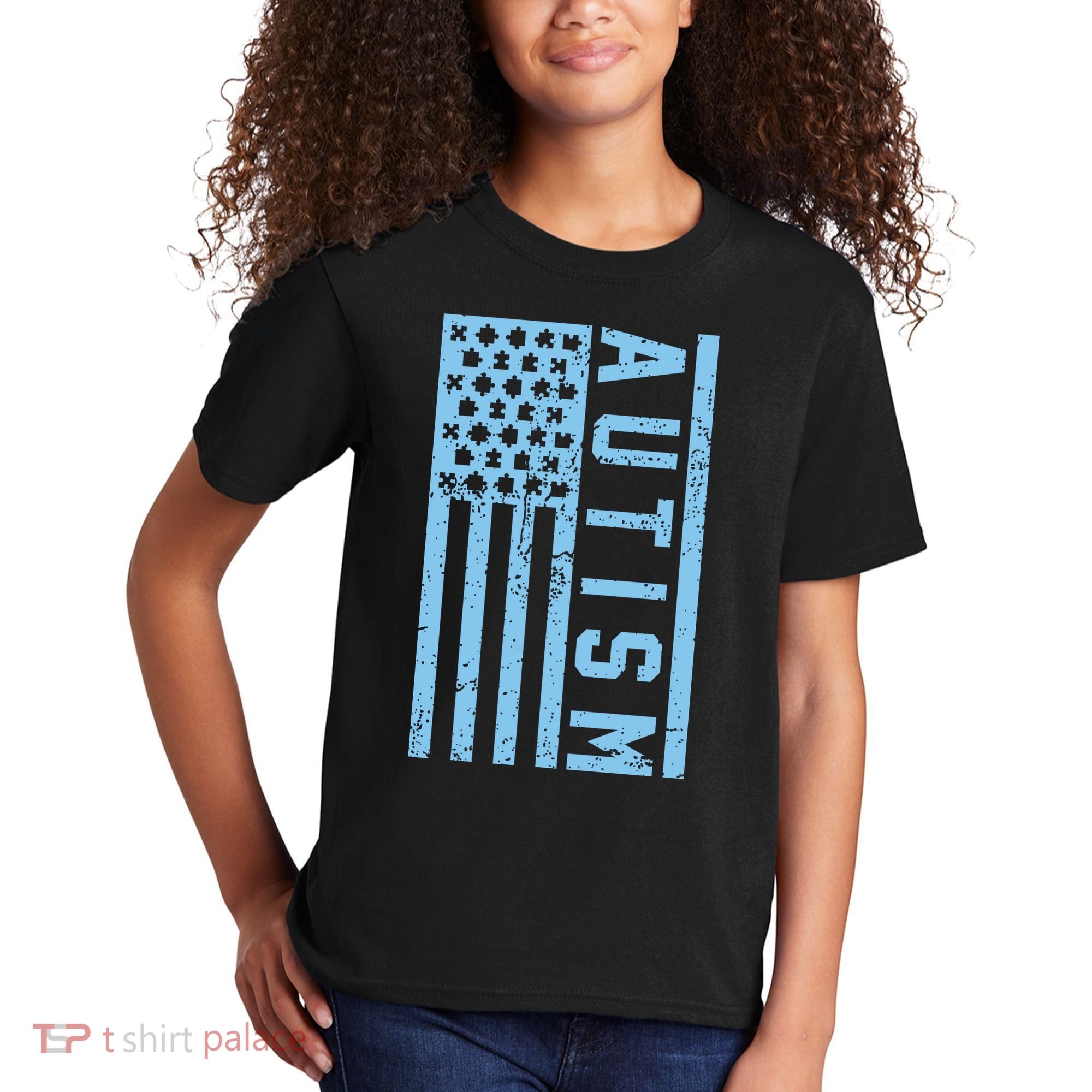 Distressed Autism Flag Kids T-Shirt