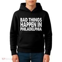 Distressed Bad Things Happen In Philadelphia Kids Hoodie thumb 4