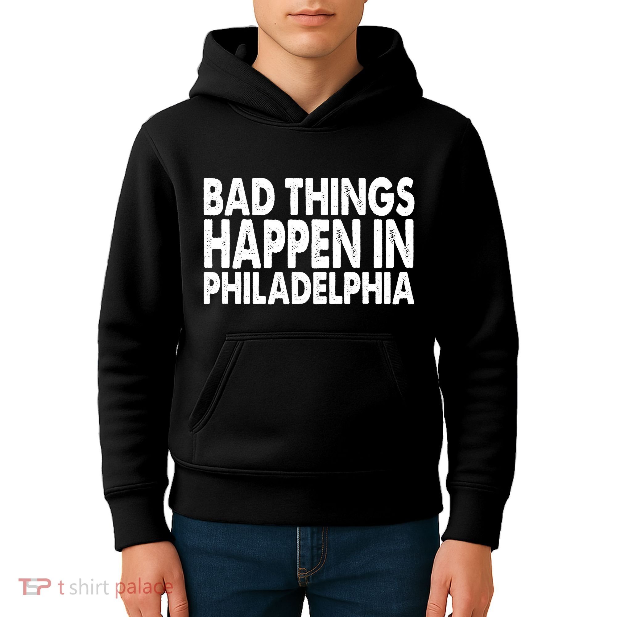 Distressed Bad Things Happen In Philadelphia Kids Hoodie