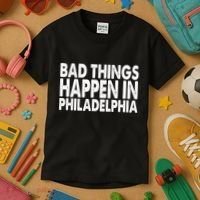 Distressed Bad Things Happen In Philadelphia Kids T-Shirt thumb 3