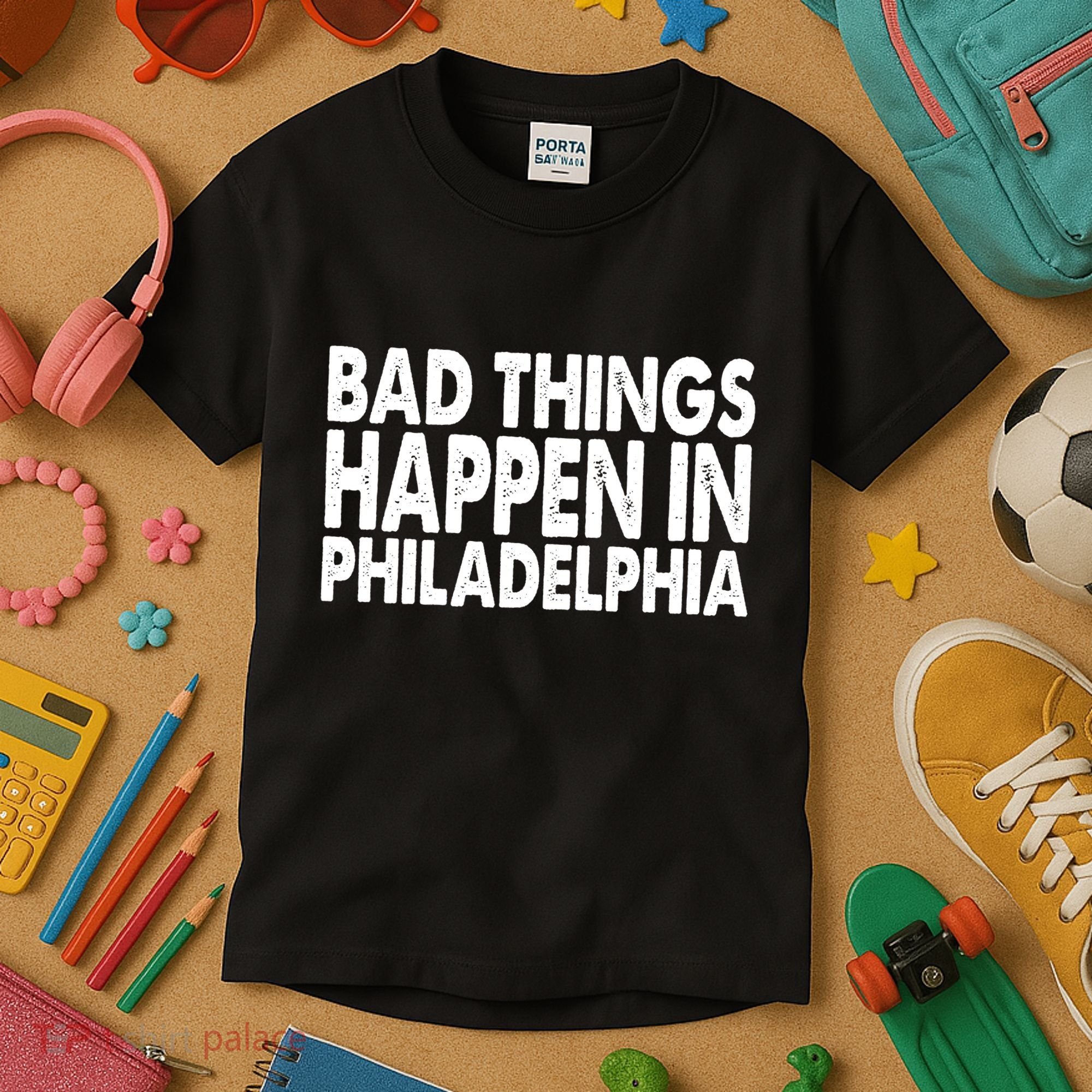 Distressed Bad Things Happen In Philadelphia Kids T-Shirt