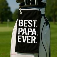 Distressed Best Papa Ever Father's Day Golf Towel thumb 2
